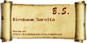 Birnbaum Sarolta névjegykártya
