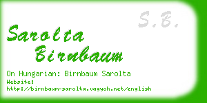 sarolta birnbaum business card